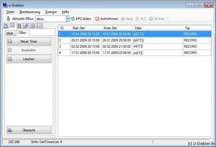 Timerliste DBox-Timer Timerliste DBox-Timer