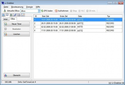 Timerliste DBox-Timer